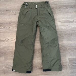 Columbia Convert Boardwear Fleece lined Waterproof Olive Green Snow Pants